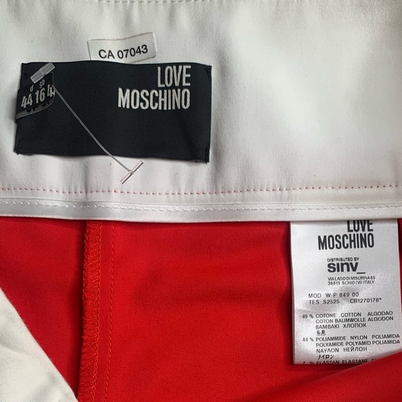 LOVE MOSCHINO RED PANTS SIZE US 10 - Picture 5 of 7